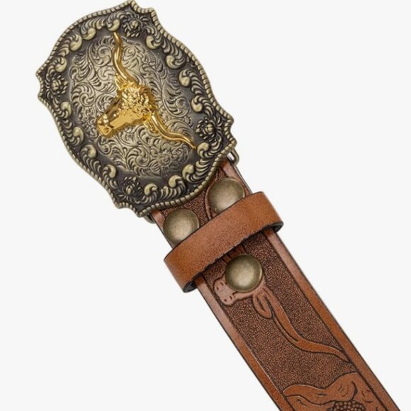 Western Cowboy Leather Belt